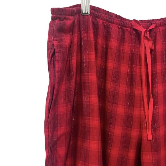 Victoria's Secret Pajama Set Womens Large Red Plaid Long Sleeve Button Up Lounge - Picture 8 of 12